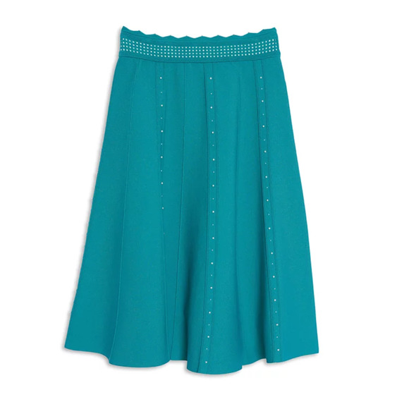 Sandro Omelia Knit Midi Skirt Teal Size 3 - Picture 1 of 4